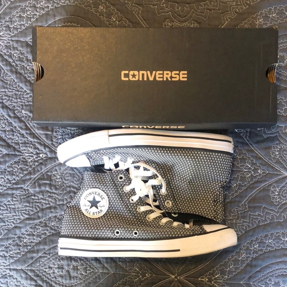 Converse Shoes - Converse White/Black/White High Top Sneakers